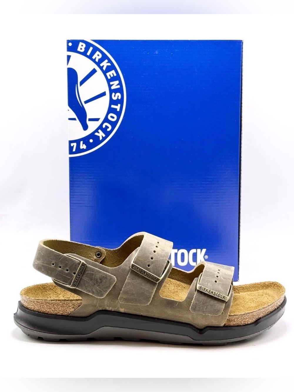 *NWB* BIRKENSTOCK Milano Crosstown Oiled Leather FADED KHAKI US 10/43 Men